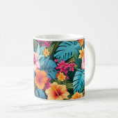 Colorful Tropical Foliage Pattern Koffiemok (Voorkant rechts)
