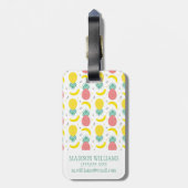 Colorful Tropical Fruit Pattern Bagagelabel (Achterkant verticaal)