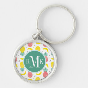 Colorful Tropical Fruit Pattern Sleutelhanger