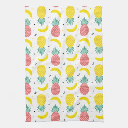 Colorful Tropical Fruit Pattern Theedoek (Verticaal)