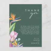 Colorful Tropical | Green Reception Dank u kaart (Voorkant)