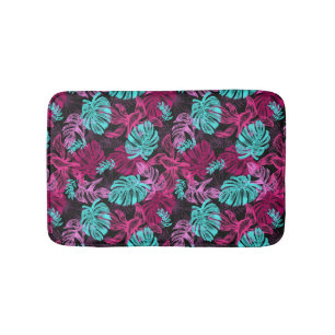 Colorful Tropical Leaves Pattern Badmat
