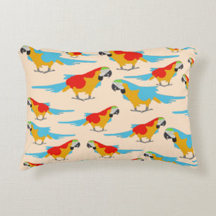 Colorful Tropical Macaw Pattern Accent Kussen