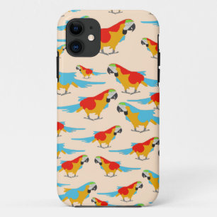 Colorful Tropical Macaw Pattern iPhone 11 Hoesje