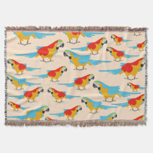 Colorful Tropical Macaw Pattern Deken