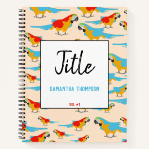 Colorful Tropical Macaw Pattern Notitieboek