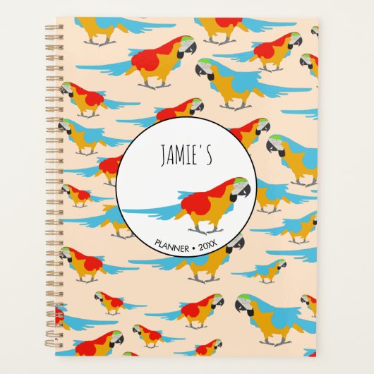 Colorful Tropical Macaw Pattern Planner (Voorkant)