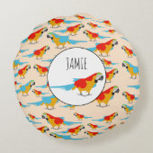 Colorful Tropical Macaw Pattern Rond Kussen (Achterkant)