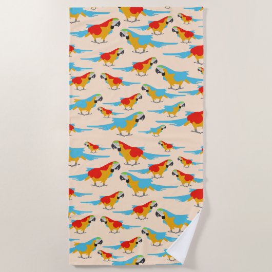 Colorful Tropical Macaw Pattern Strandlaken (Voorkant)