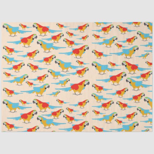 Colorful Tropical Macaw Pattern Tissuepapier (Voorkant)