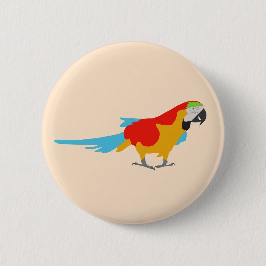 Colorful Tropical Macaw Ronde Button 5,7 Cm (Voorkant)