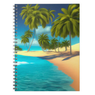 Colorful Tropical Ocean Palm's Journal Notitieboek
