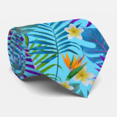 Colorful Tropical Paradise Pattern Stropdas (Opgerold)