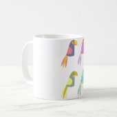 Colorful tropical parrot pattern koffiemok (Voorkant links)