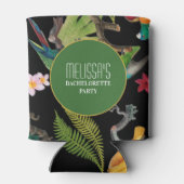 Colorful Tropical Parrots Bachelorette Weekend Blikjeskoeler (Achterkant)