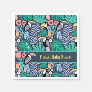 Colorful Tropical Toucan Bird Baby shower Servet