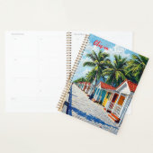 Colorful Tropical Vibrant Beach Huts Planner (Display)