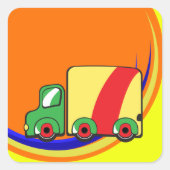 Colorful Truck Vierkante Sticker (Voorkant)