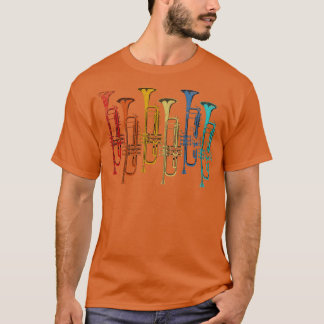 Colorful Trumpet Retro Jazz Musician Trumpeter T-shirt