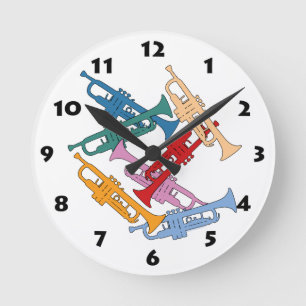 Colorful Trumpet Ronde Klok