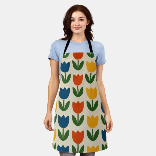 Colorful Tulip Pattern Schort (Gedragen)