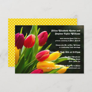 Colorful Tulips Photo -3x5Wedding Announding Kaart