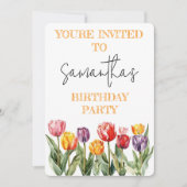 Colorful Tulips Spring Flowers Theme Invitation (Devant)