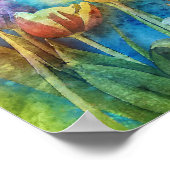 Colorful Tulips waterverf art. Poster (Hoek)