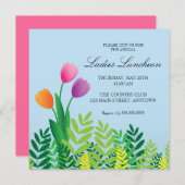 Colorful Tulps Spring Luncheon Kaart (Voorkant / Achterkant)