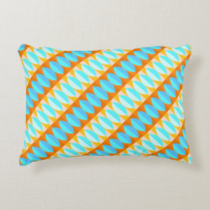 Colorful Turquoise Blue Oranje Yellow Pattern Decoratief Kussen