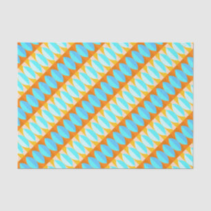 Colorful Turquoise Blue Oranje Yellow Pattern Tissuepapier