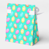 Colorful Turquoise Easter Egg Pattern Bedankdoosjes (Achterkant)