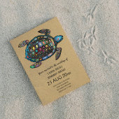 Colorful Turtle Sandy Beach Weddenschap Kaart