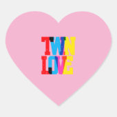 Colorful Twin Love Hart Sticker (Voorkant)