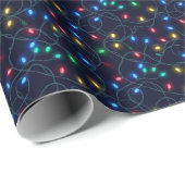Colorful Twinkling Christmas String Lights  Cadeaupapier (Rol Hoek)