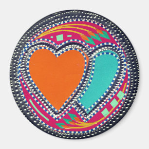 Colorful Two Hearts Magneet