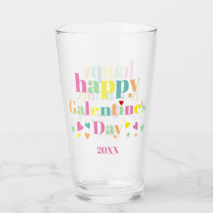 Colorful typografie Happy Galentines Day Glas
