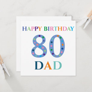 Colorful Typography Happy Birthday Pap Kaart