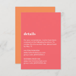 Colorful Typography Wedding Details Informatiekaartje