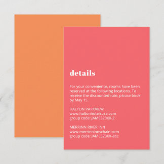 Colorful Typography Wedding Details Informatiekaartje