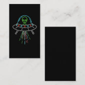 Colorful UFO Cute Alien Abduction Visitekaartje (Voorkant / Achterkant)
