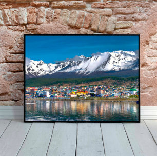 Colorful uitzicht Ushuaia Tierra del Fuego Patagon Poster