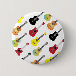 Colorful Ukulele Pattern Music Ronde Button 5,7 Cm