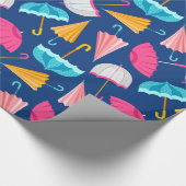 Colorful Umbrella Pattern Cadeaupapier (Hoek)