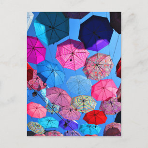 Colorful Umbrellas in Vieux Hull Québec Briefkaart