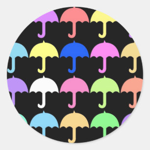 Colorful Umbrellas Ronde Sticker
