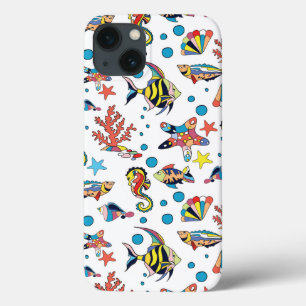 Colorful Underwater Zee Life Patroon iPhone 13 Hoesje