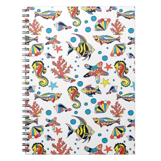 Colorful Underwater Zee Life Patroon Notitieboek (Voorkant)