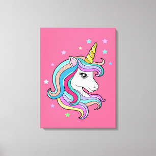Colorful Unicorn Canvas Afdruk