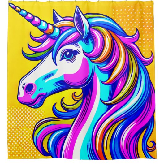 Colorful Unicorn Douchegordijn (Voorkant)